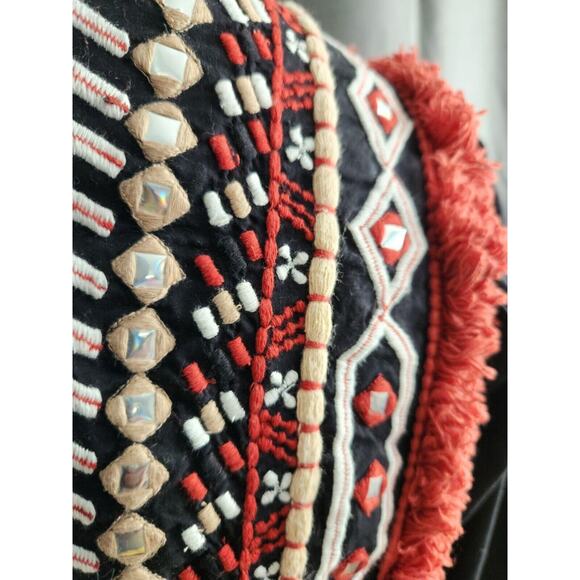 Rachel Zoe Bianca Mini Embroided Tassels Ethnic Boho Dress Size 4 - Picture 7 of 9